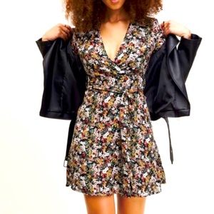 Beautiful Fall Floral Wrap Dress!